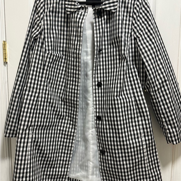 Talbots Black and White Gingham Raincoat - Picture 2 of 8